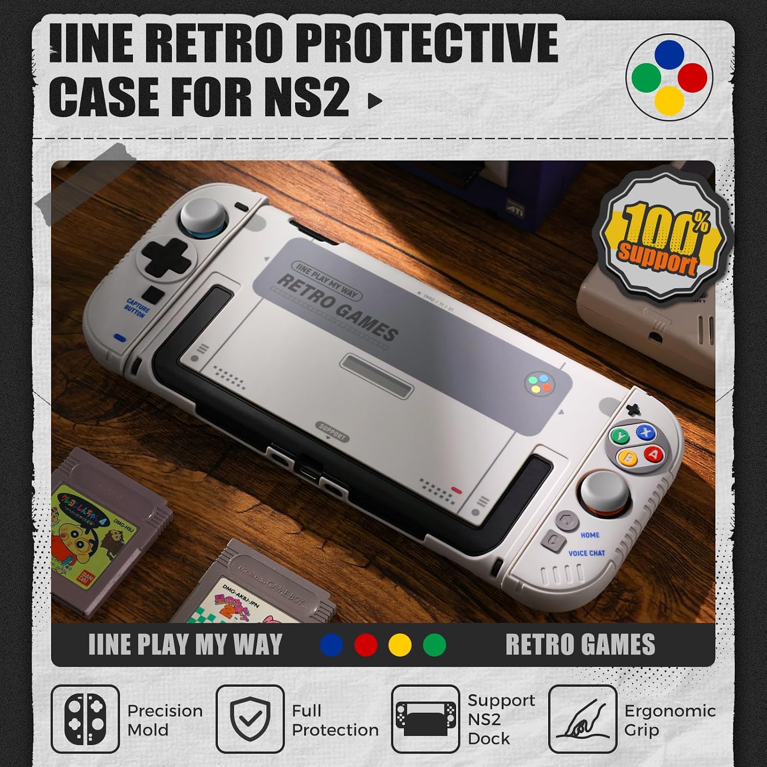 IINE Retro SFC Themed Full Bod - огляд і ціна Gaming Console Buttons